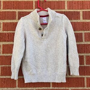 Carters Boys 4T cream popover sweater button collar